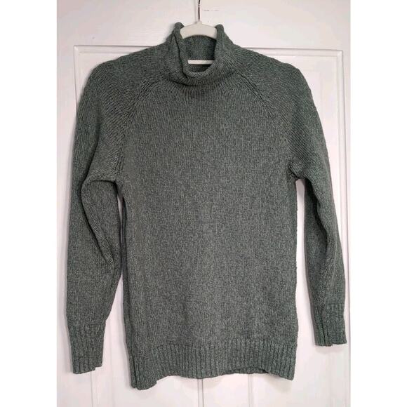 L.L. Bean Sweaters - LL Bean Sweater Green Chunky Fisherman Knit Rolled Turtleneck Women's M (1165)